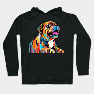 English Bulldog Dog Pet World Animal Lover Furry Friend Abstract Hoodie